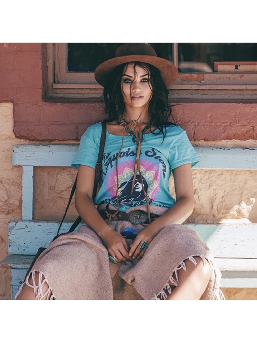 Spell Turquoise Stone Hunter Tee - L NWT